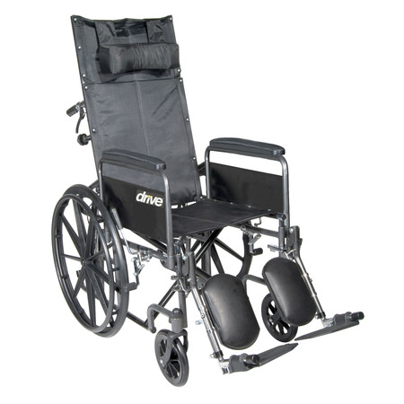 DRIVE MEDICAL Silver Sport Reclining Wheelchair - 18" Seat ssp18rbdfa